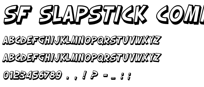 SF Slapstick Comic Shaded Oblique font